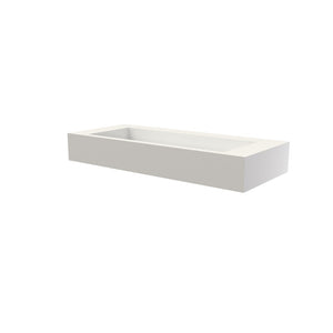 English Elm 42'' Solid Surface Pedestal Basin Matte White Waterfall Edge Sculptural Bathroom Sink T3785P491213
