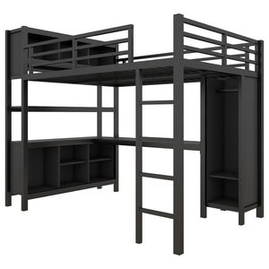 English Elm Full Size Car Shaped Kids Platform Bed with Storage Drawers Integrated Desk Pine Wood Black W1580S00592