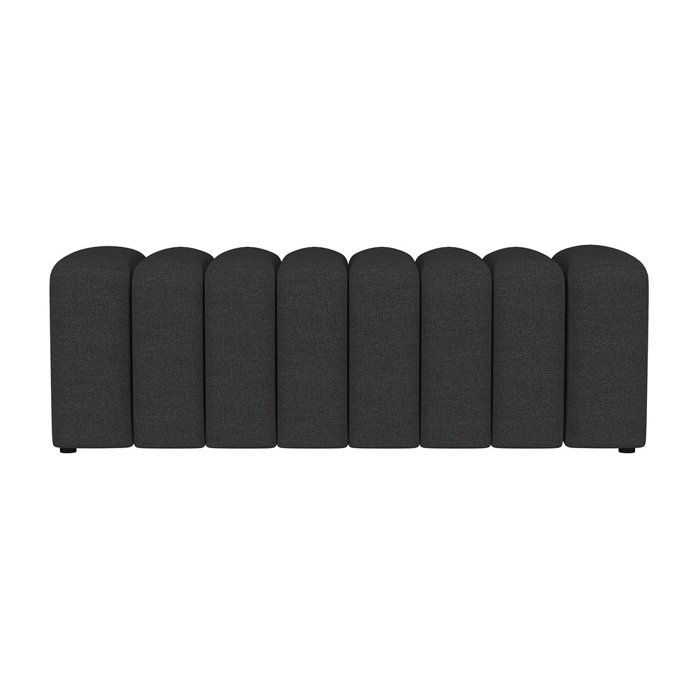 English Elm Fabric Upholstered Accent Bench with Arms in Soft Neutral Fabric, Sleek Black Legs for Modern Chic Seating Charcoal B016P383678