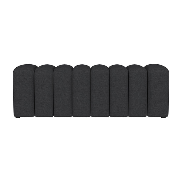 English Elm Fabric Upholstered Accent Bench with Arms in Soft Neutral Fabric, Sleek Black Legs for Modern Chic Seating Charcoal B016P383678