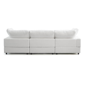 English Elm Sky Cloud L-Shaped 4-Seater Sectional Sofa With Washable Cushions And Storage Ottoman For Living Room B341S00001-GIGA