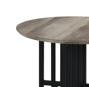 English Elm Antique Oval End Table With Black Metal Base - Vintage Charm Meets Modern Stability For Any Space B062P209140