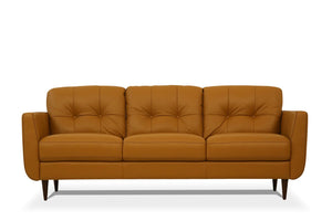 English Elm Radwan Italian Leather Sofa Tufted Mid-century Modern Three-seat Walnut Leg Living Room Camel B2726P496926