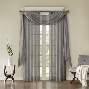 English Elm Solid Crushed Curtain Panel Pair - Elegant Sheer Window Treatments For Light Filtering & Style B03598148-GIGA