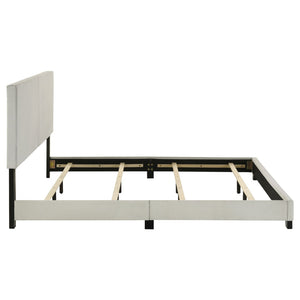 English Elm Efram Cream Fabric Panel Bed Tall Padded Headboard Rubberwood Frame Eastern King B062P441119