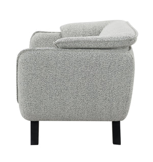 English Elm Nayeli Light Gray Boucle Chair with Pocket Coil Seat, Foam Cushions, Sturdy Pine Frame, 220lb Capacity B2726P265303