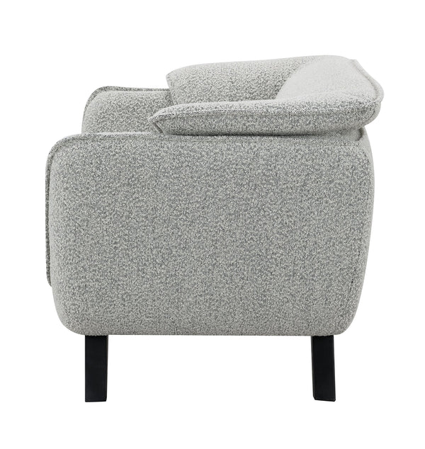 English Elm Nayeli Light Gray Boucle Chair with Pocket Coil Seat, Foam Cushions, Sturdy Pine Frame, 220lb Capacity B2726P265303