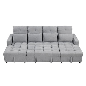 English Elm 101.2" Modular Chenille Sectional Sofa with Tufted Cushions and Deep Seating for Living Room N719S001750E