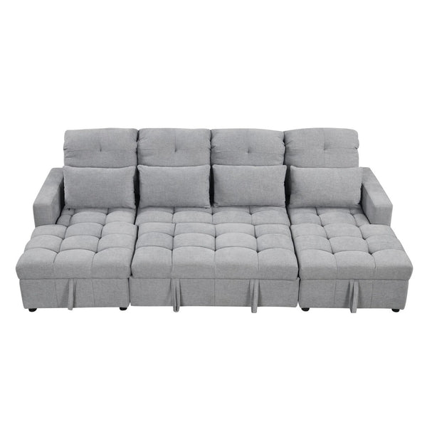 English Elm 101.2" Modular Chenille Sectional Sofa with Tufted Cushions and Deep Seating for Living Room N719S001750E