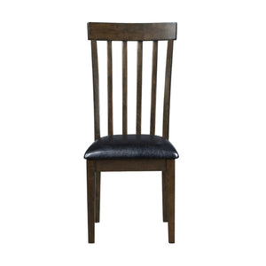 English Elm Kyn Farmhouse Dining Chairs Set of 2 Slatted Wood Back Padded Faux Leather Seat B056P416905