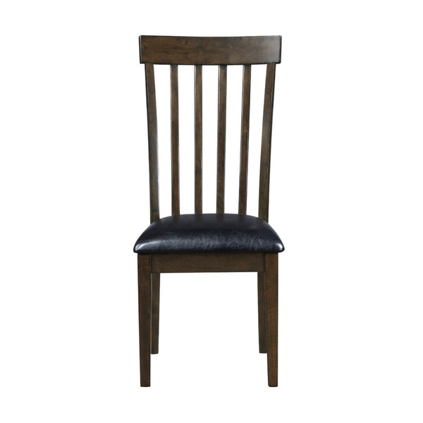 English Elm Kyn Farmhouse Dining Chairs Set of 2 Slatted Wood Back Padded Faux Leather Seat B056P416905