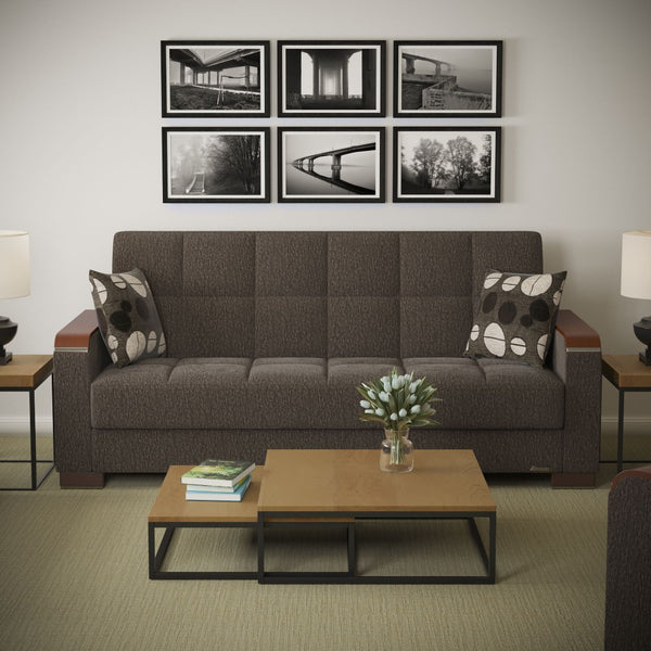 English Elm Primenest Zenaero Upholstered Sofabed With Storage - Stylish Grey Chenille Converts Effortlessly! B030P286545-GIGA