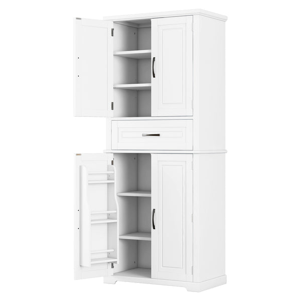 English Elm Christopher Knight Home® - Bathroom Storage Cabinet with Doors Drawer and Adjustable Shelves — MDF Build, Anti-Tip Safety, Modern Appeal White N759P241667K