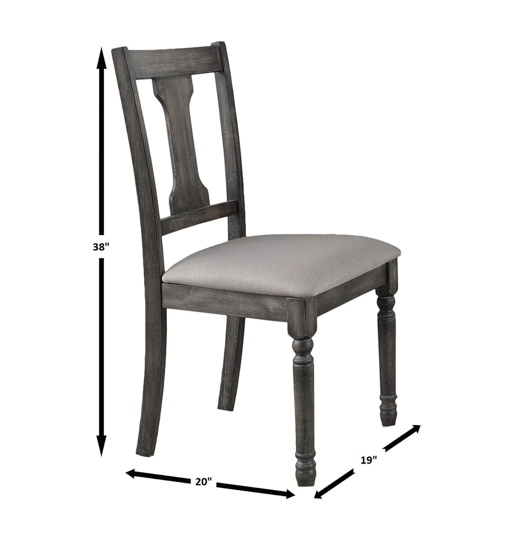 English Elm Rustic Weathered Gray Upholstered Side Chairs Set of 2 with Splatback Comfort for Dining 38"H B2741P330137