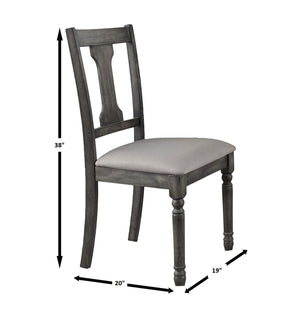 English Elm Rustic Weathered Gray Upholstered Side Chairs Set of 2 with Splatback Comfort for Dining 38"H B2741P330137