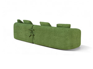 English Elm 110-inch Curved Chenille Modular Cloud Sofa Four Seat Plush Lounge for Living Room Green W5527S00005