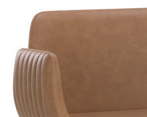Sunpan Lucano Barstool - Stunning Milliken Cognac Faux Leather With Gold Legs For Elegant Dining Spaces Brown Faux Leather 111123