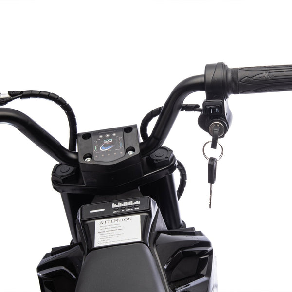 English Elm 24v Kids Electric Motocross Motorcycle 200w Hub Motor Suspension Led Bluetooth Audio Black W1578P225053