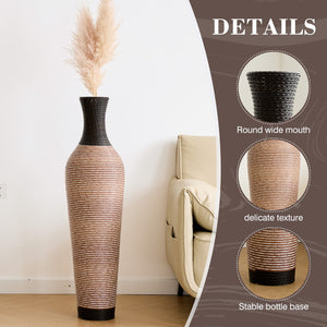 English Elm 39.4" Handcrafted Pvc Tall Floor Vase Textured Boho Accent for Entryway or Living Room W2796P446190