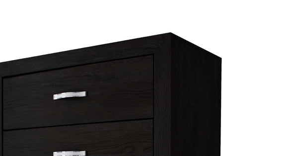 English Elm 1pc Two-Drawer Nightstand with Wood Grain Finish, Compact Modern Bedroom Storage Accent Table, 21.6x16.4x23.7" Black 24.41 L x 18.7 W x 27.56 H B011P368141
