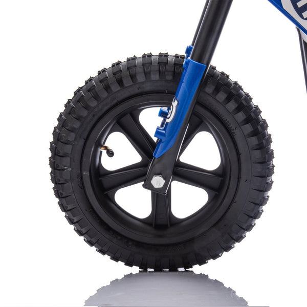 English Elm 24v Kids Electric Motocross Motorcycle 200w Hub Motor Suspension Led Bluetooth Audio Blue W1578P225048