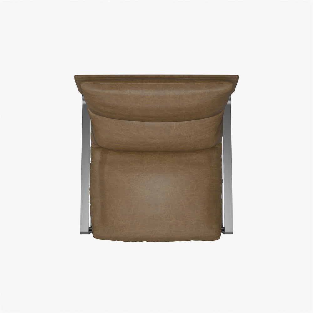 English Elm Gatsby Modern Upholstered Sling Accent Chair with Faux Leather, Metal Frame, Plush Foam Comfort B2733P395006