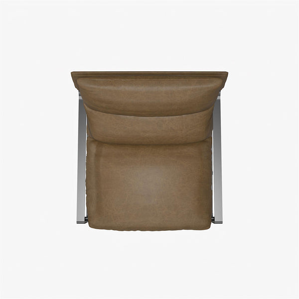 English Elm Gatsby Modern Upholstered Sling Accent Chair with Faux Leather, Metal Frame, Plush Foam Comfort B2733P395006