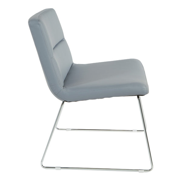 OSP Home Furnishings Thompson Contemporary Accent Chair with Chrome Sled Base for Office or Lounge Spaces THP-U42