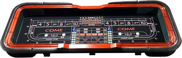 English Elm 12 Foot Casino Craps Table with Vinyl Rail Padded Rim and Regulation Dice Panels W2748S00065