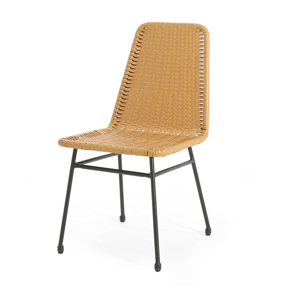 English Elm Christopher Knight Home® - Light Rattan Patio Set 2 Chairs + Dark Acacia Coffee Table, Ergonomic PE Rattan & Iron Frame, Easy Assembly N779P201261L_N779P192788B