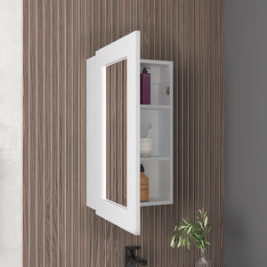 English Elm Juno Narrow Mirrored Medicine Cabinet 25.7" H x 15.7" W — Space-Saving Wall Mount with 3 Interior Shelves White 31.2 L x 19.3 W x 3.6 H B070P242486
