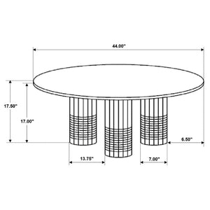 English Elm Preston Genuine Marble Round Coffee and End Table Set for Contemporary Living Rooms B062S01407