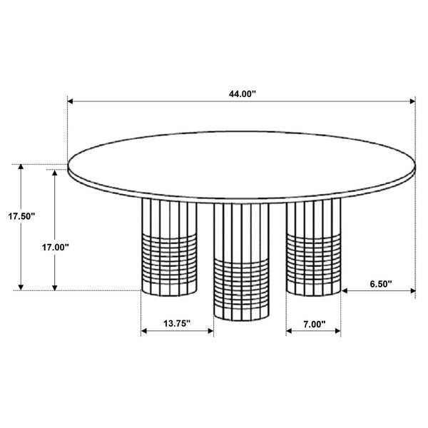 English Elm Preston Genuine Marble Round Coffee and End Table Set for Contemporary Living Rooms B062S01407