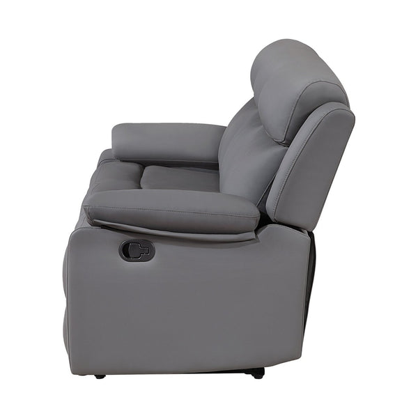 English Elm Blanche Manual Glider Recliner with Led Lighting Pillow Arms Media Room Lounge Grey B201P412062
