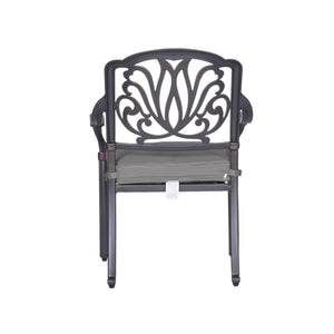 English Elm Cast Aluminum Dining Armchair Set Of 2 - Elegant, Weather-Resistant Chairs With Cushions For Outdoor Comfort B010P278357