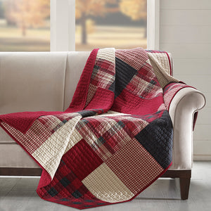 Woolrich Sunset Lodge/Cabin Quilted Throw WR50-1785 Red