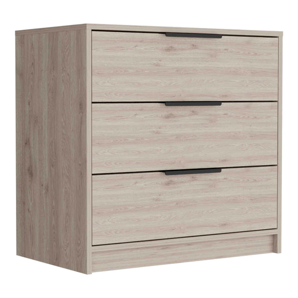 English Elm Dresser 3-Drawer Compact Storage Solution In Light Gray - Stylish, Versatile & Modern Design B097132976