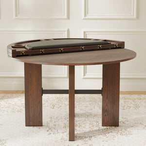 English Elm Gorman Round Walnut Game Dining Table with Reversible Top and Scandinavian Legs B050P412220
