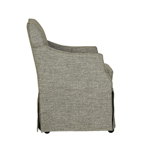 JLA Home Martha Stewart - Upholstered Dining Arm Chair with Skirted Base and Hidden Casters, Plush Cushioning & Durable Build Grey MT108-0183