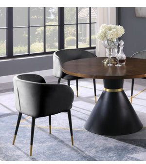 English Elm 1pc Velvet Barrel Back Accent Chair Gold Nailhead Trim Glamorous Curved Seat Gray B011P496764