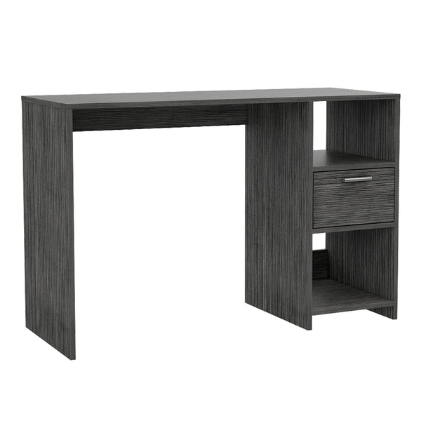 English Elm Omma Grey Computer Desk with Drawer & Dual Shelves, 43.3" Wide Compact Workstation, Engineered Wood B070P188827