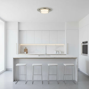 English Elm 16 Inch Square Led Flush Mount Ceiling Light with Acrylic Diffuser for Modern Interiors Chrome B370P400760