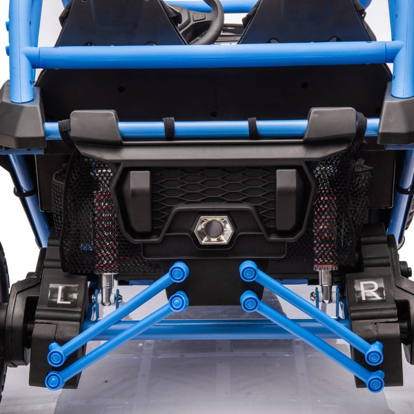 English Elm 24v Two Seater Kids Utv with Parental Remote Dual Motors Four Wheel Suspension Led Blue W1578P198432
