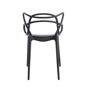 English Elm Pvc Sleek Matte Black Dining Chair Set of 4 for Kitchen Studio or Cafe Use W3766P436153