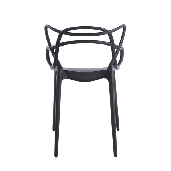 English Elm Pvc Sleek Matte Black Dining Chair Set of 4 for Kitchen Studio or Cafe Use W3766P436153