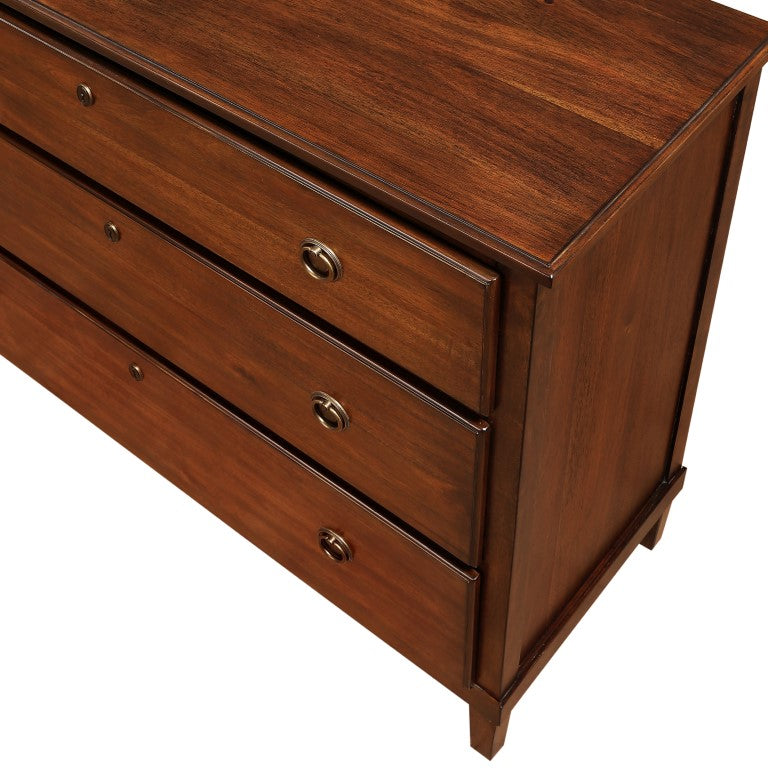 Cambridge Brown 3-Drawer Dresser with Antique Bronze Hardware - Elegan Cambridge Brown 3-Drawer Dresser with Antique Bronze Hardware - Elegan