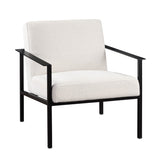 Comfort Pointe Milano Oatmeal White Stationary Metal Accent Chair  Oatmeal fabric/Matte black finish