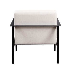 Comfort Pointe Milano Oatmeal White Stationary Metal Accent Chair  Oatmeal fabric/Matte black finish