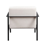 Comfort Pointe Milano Oatmeal White Stationary Metal Accent Chair  Oatmeal fabric/Matte black finish