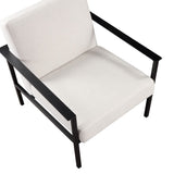 Comfort Pointe Milano Oatmeal White Stationary Metal Accent Chair  Oatmeal fabric/Matte black finish